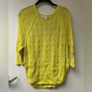 Anthropologie Sparrow Yellow Sweater with Open-Knit Design, NWT, size XS